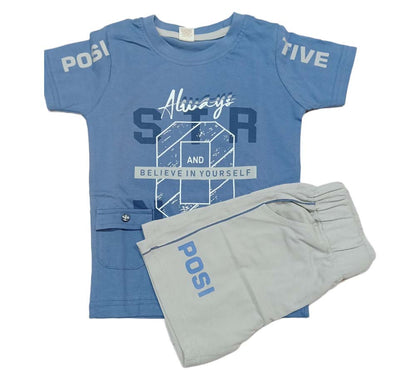 T-Shirt with Pant for Boys - Blue