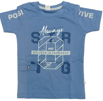 T-Shirt with Pant for Boys - Blue