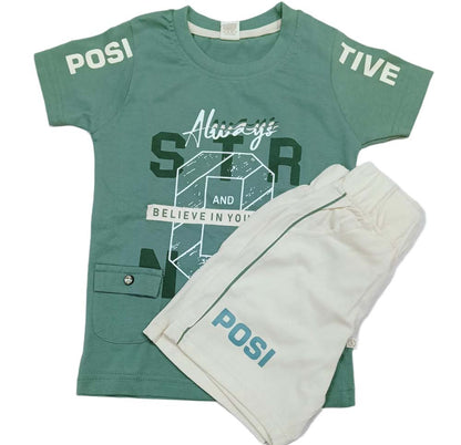 T-Shirt with Pant for Boys - Green