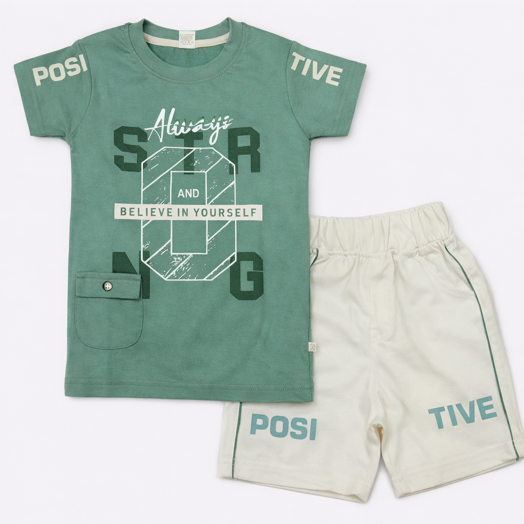 T-Shirt with Pant for Boys - Green