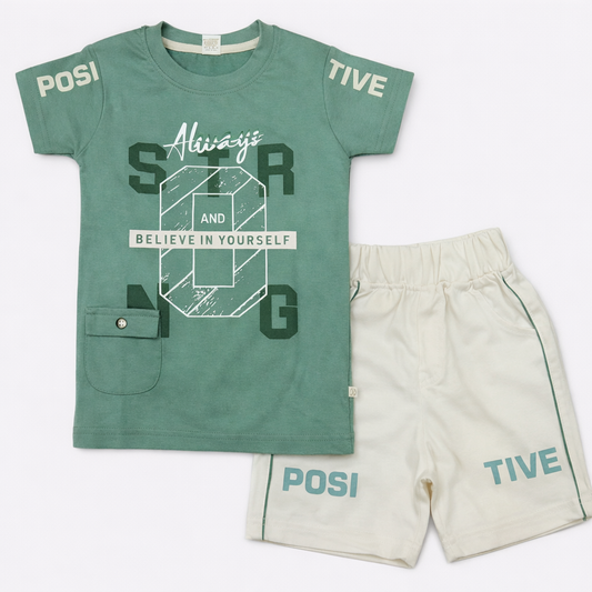 T-Shirt with Pant for Boys - Green