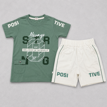 T-Shirt with Pant for Boys - Green