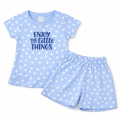 Cucu Cuddles Kids Cream Floral Cotton T-Shirt and Shorts Set Bloom Print Summer Outfit for Girls - Cutypi