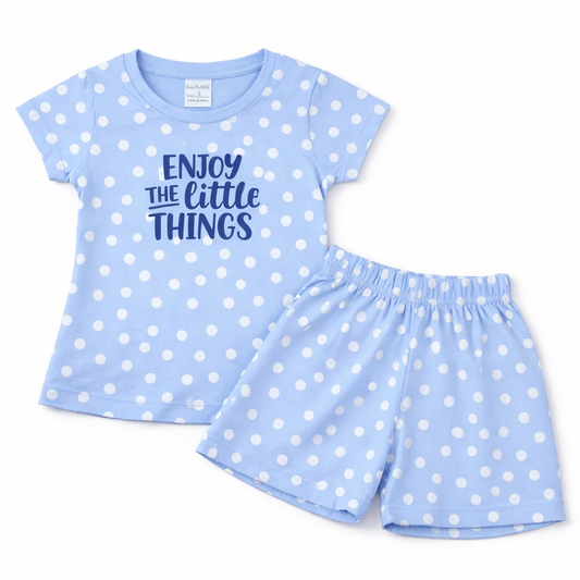 Cucu Cuddles Kids Cream Floral Cotton T-Shirt and Shorts Set Bloom Print Summer Outfit for Girls - Cutypi