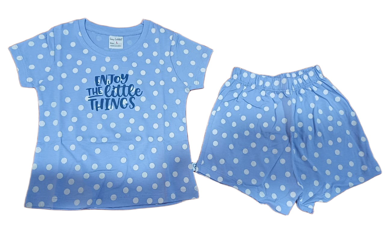 Baby Girl Printed Half Sleeves Top with Short