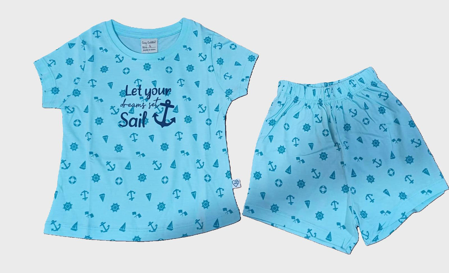 Baby Girl Printed Half Sleeves Top with Short