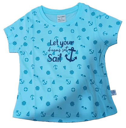 Baby Girl Printed Half Sleeves Top with Short