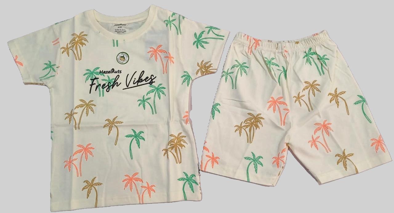 Kids Printed Cotton T-shirt With Shorts
