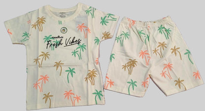 Kids Printed Cotton T-shirt With Shorts