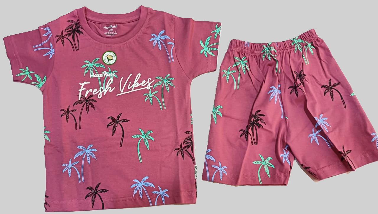 Kids Printed Cotton T-shirt With Shorts