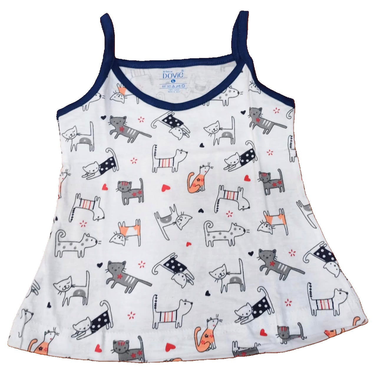 Girls Cotton Sleeveless Printed Vests Pack of 3