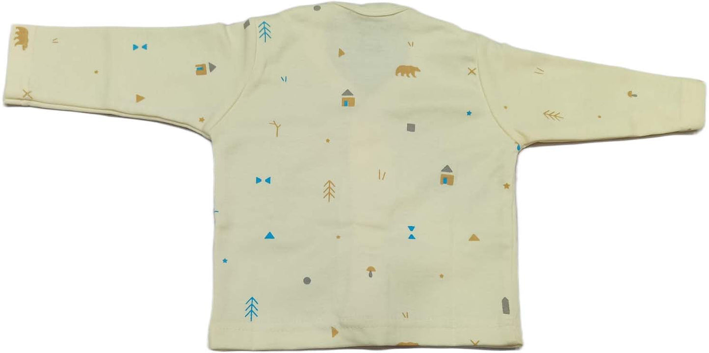 Pumposh New Born Front Open Printed Top set of 3