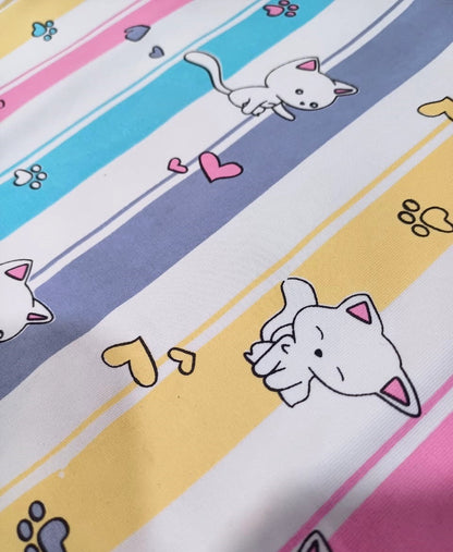 Girls Multicolor Printed Collar Half Sleeve Cords Set