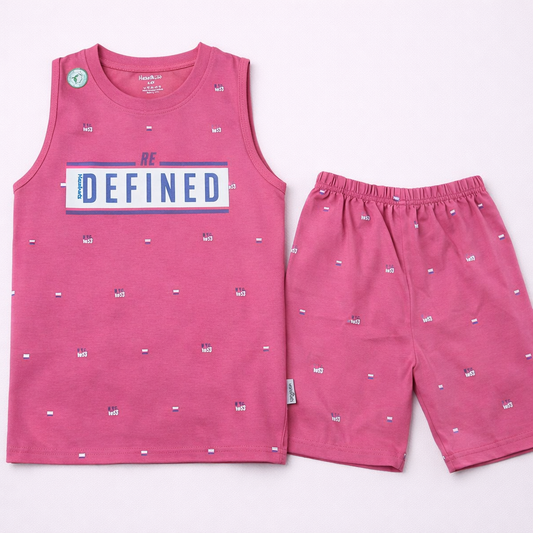 Hazelnut Sleeveless Tank T-Shirts & shorts set  - Cutypi