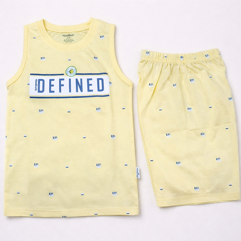 Hazelnut Sleeveless Tank T-Shirts & shorts set  - Cutypi