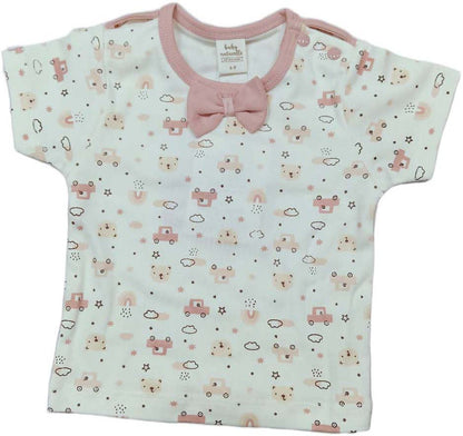 Printed Jumper with Bow Tie & Suspender-Style Shorts