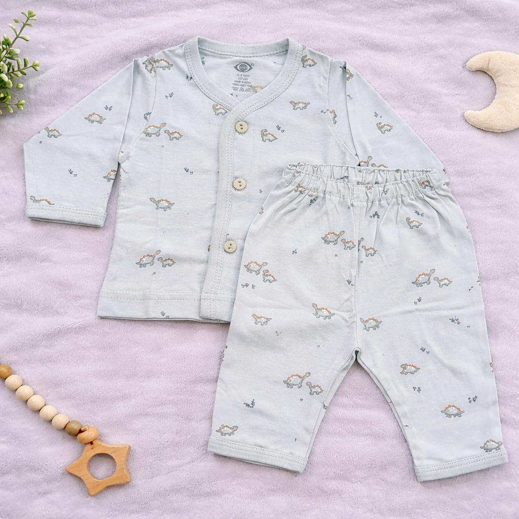 Zero Newborn Soft Cotton Top & Bottom Set for Baby Boys & Girls – Gray - Cutypi