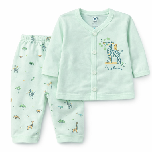 Zero Mint Safari 2-Piece Newborn Baby Set - Cutypi