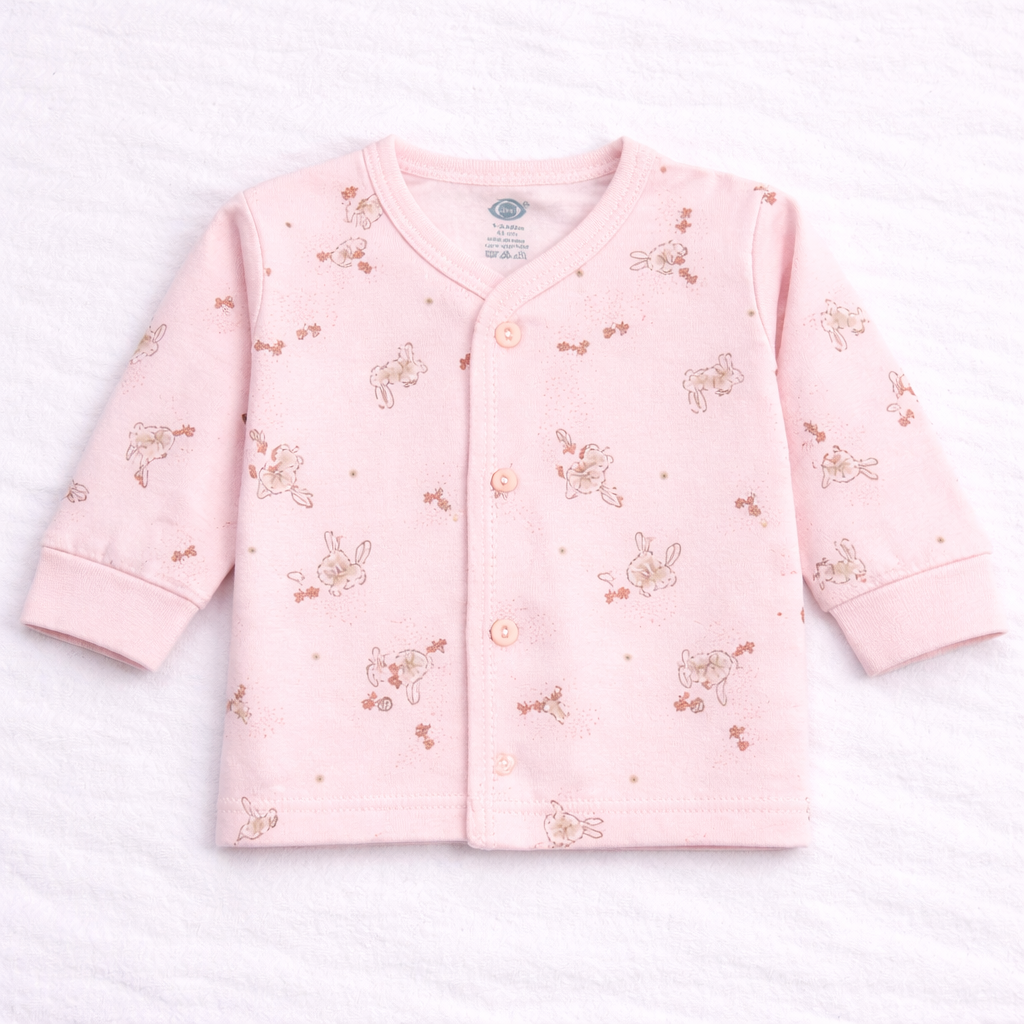 Zero Baby Front open cotton fleece top - Pink - Cutypi