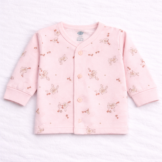 Zero Baby Front open cotton fleece top - Pink - Cutypi