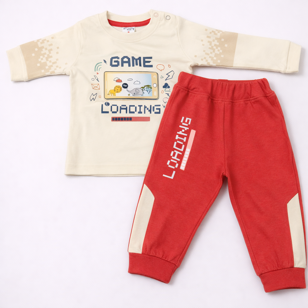 Krunchy Baby Boys Game Loading Printed Clothing Set