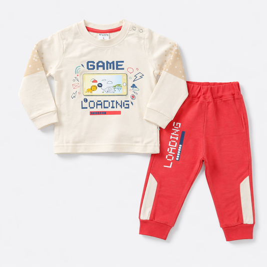 Krunchy Baby Boys Game Loading Printed Clothing Set  - Cutypi