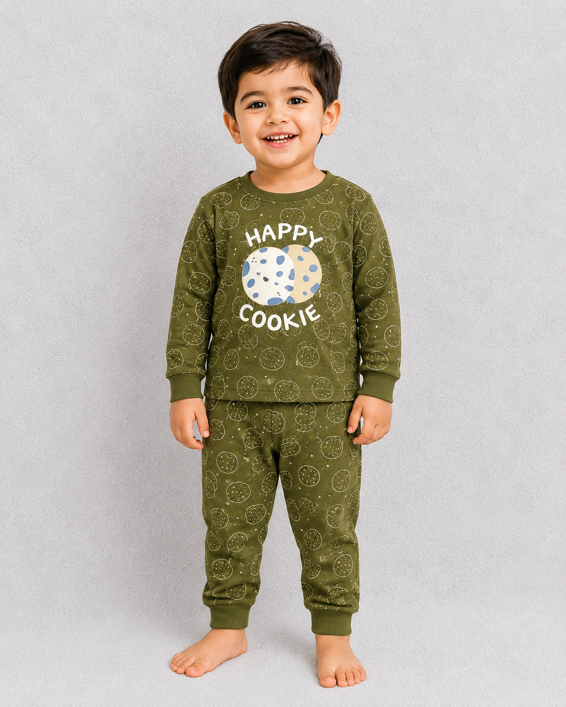 Happy Cookie Kids Printed Sweatshirt & Jogger Pants Set