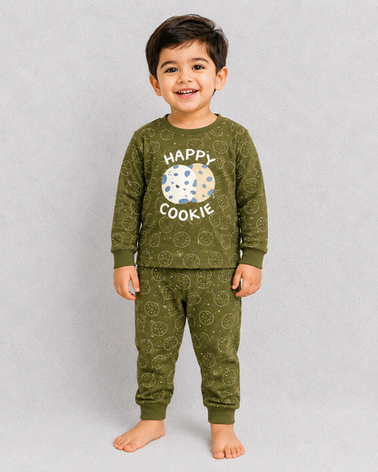 Happy Cookie Kids Printed Sweatshirt & Jogger Pants Set