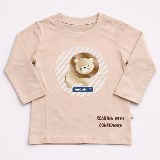 Krunchy T-shirt with Lion Graphic Design Full Sleeve Cotton - Cutypi