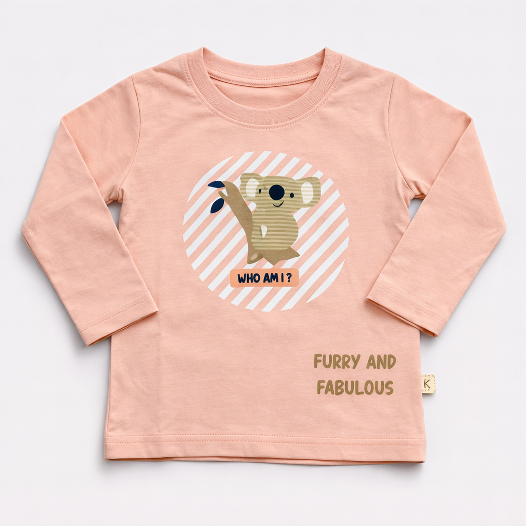 Krunchy T-shirt with koala Graphic Full Sleeve Cotton - Cutypi
