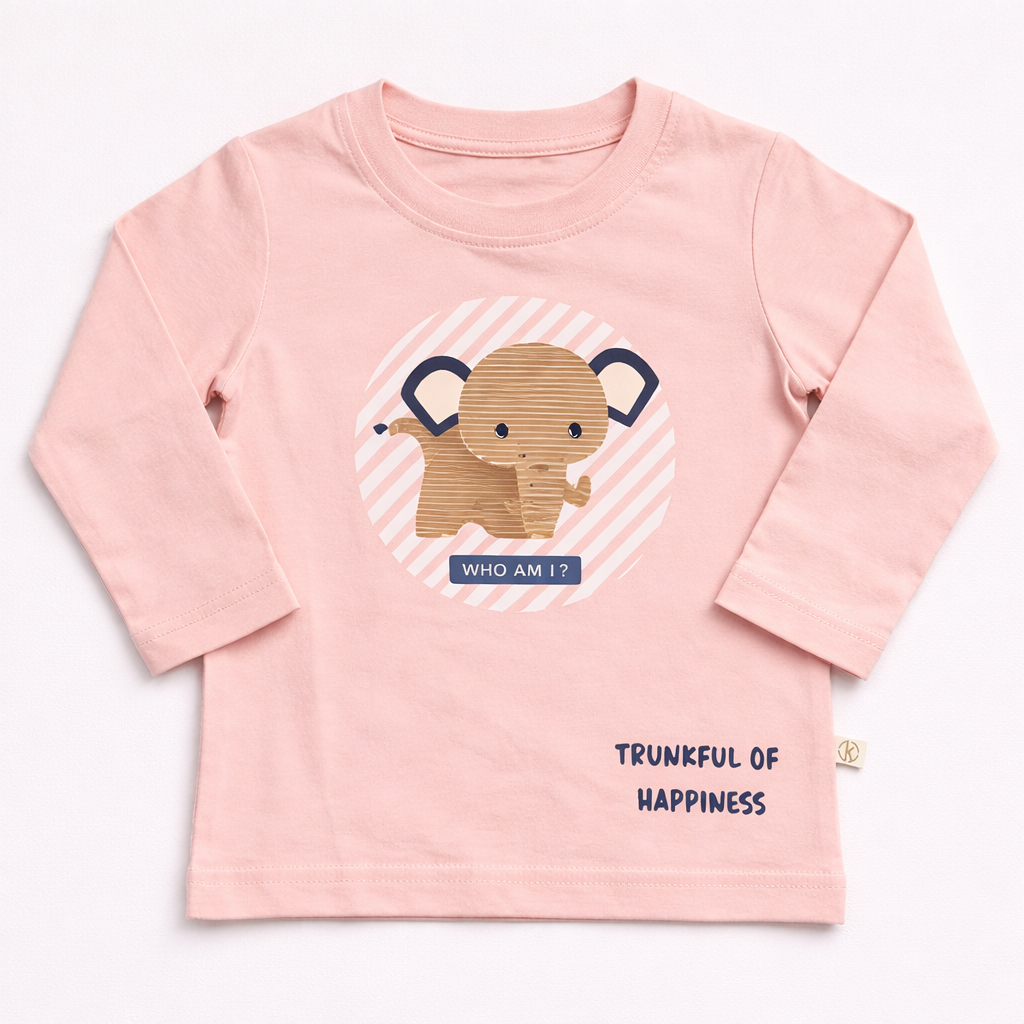 Krunchy T-shirt with Elephant Graphic Full Sleeve Cotton - Cutypi