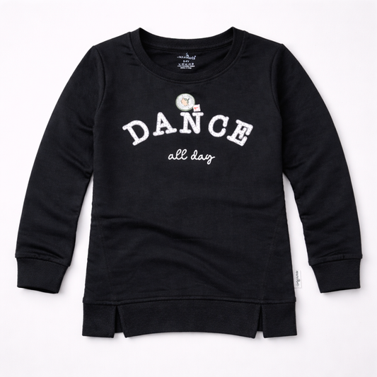 Hazelnut Kids Dance All Day Black Full Sleeve Sweatshirt - Cutypi