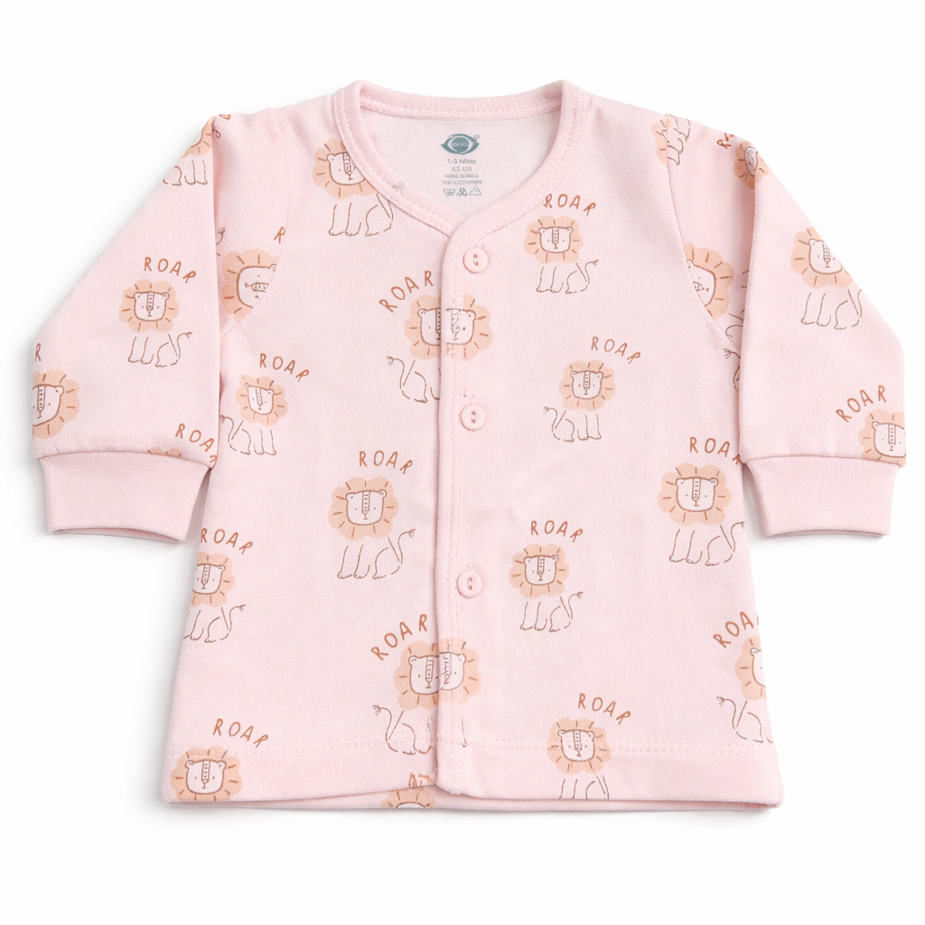 Zero Newborn Printed Fleece Top for Baby Boys & Girls - Pink - Cutypi