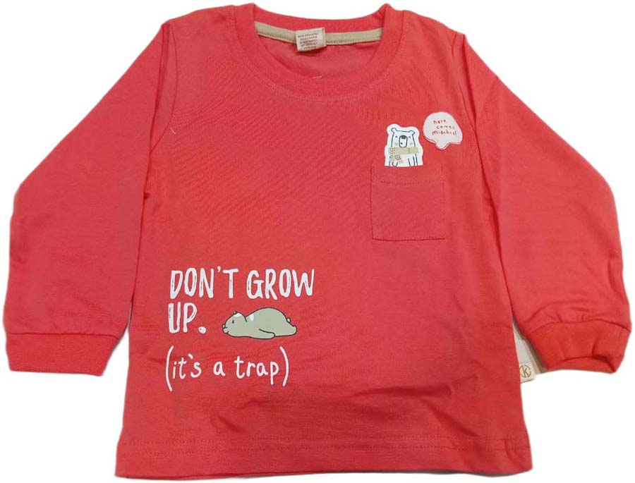 Boys Printed Cotton Clothing Set - Red