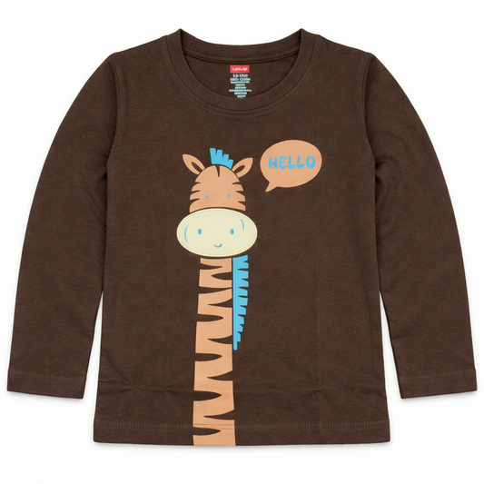 Luvlap Kids Giraffe Print T-Shirt Full Sleeve Cotton Casual Wear Top - Cutypi