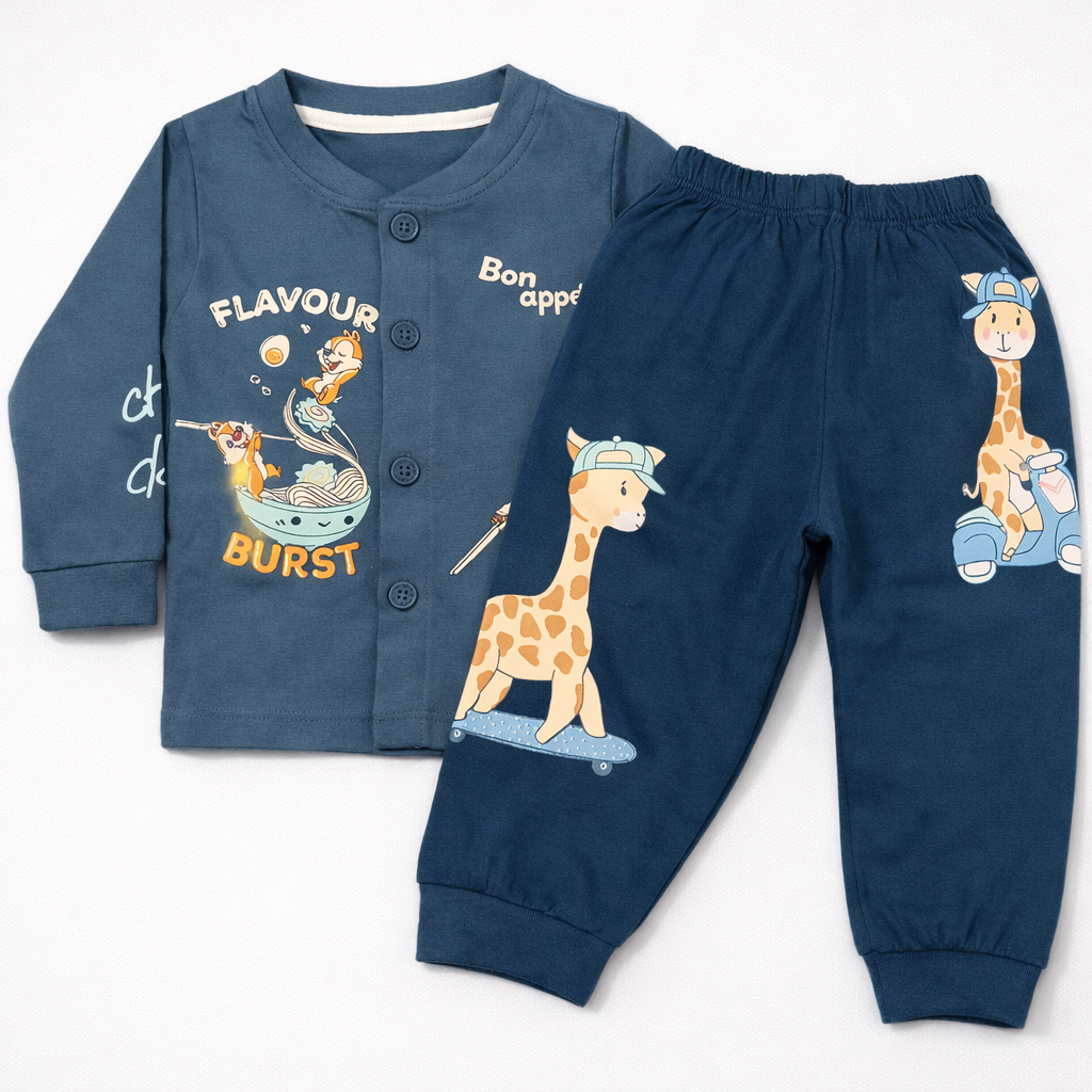 Cucumber Cartoon Print Top &  Printed Pants Set  - Cutypi