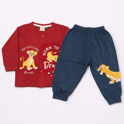 Cucumber Red Lion Adventure Kids Co-Ord Set – Full Sleeve Cotton Top & Pants  - Cutypi