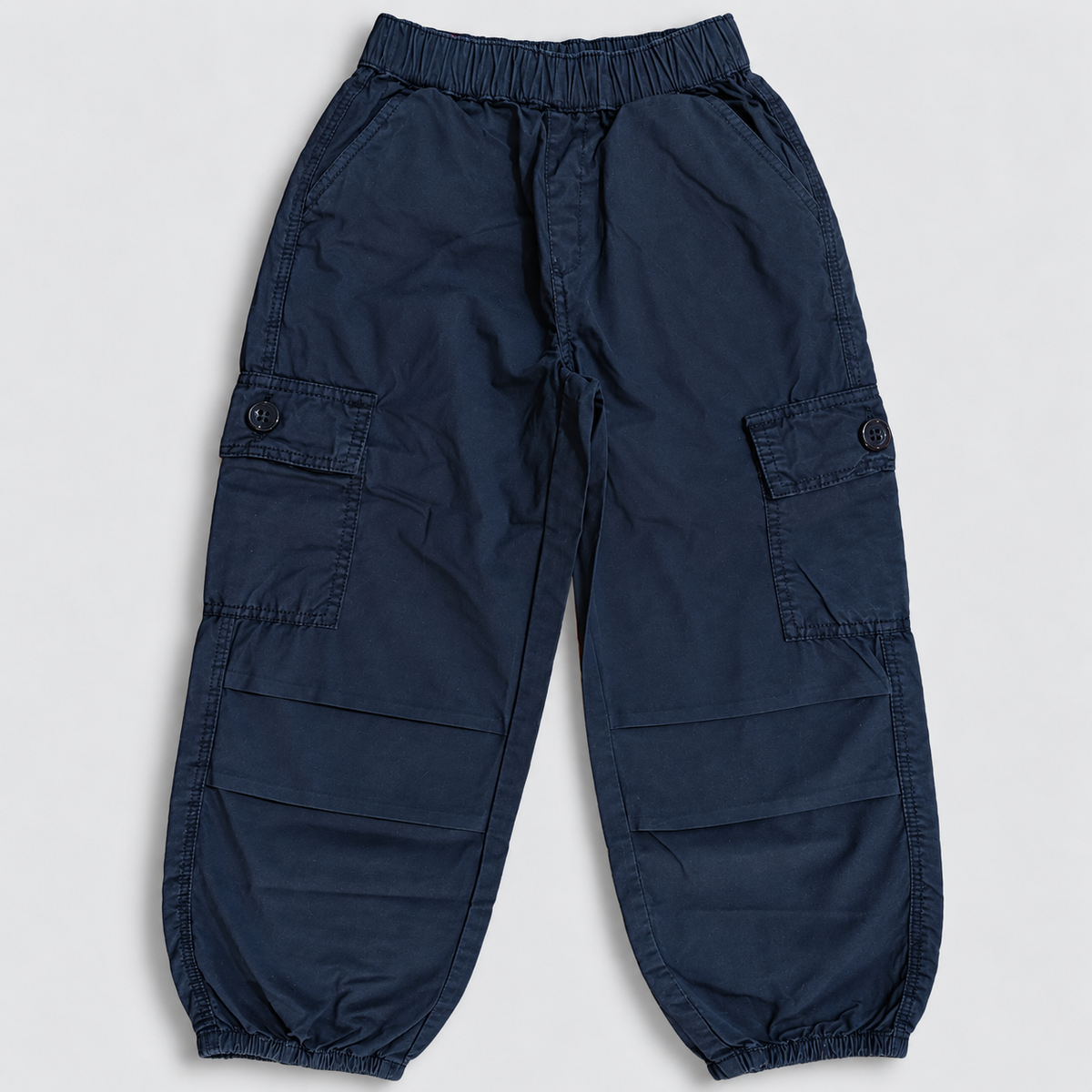 OlioKids Boys Navy Blue Cargo Jogger Pants | Kids Casual Track Pants