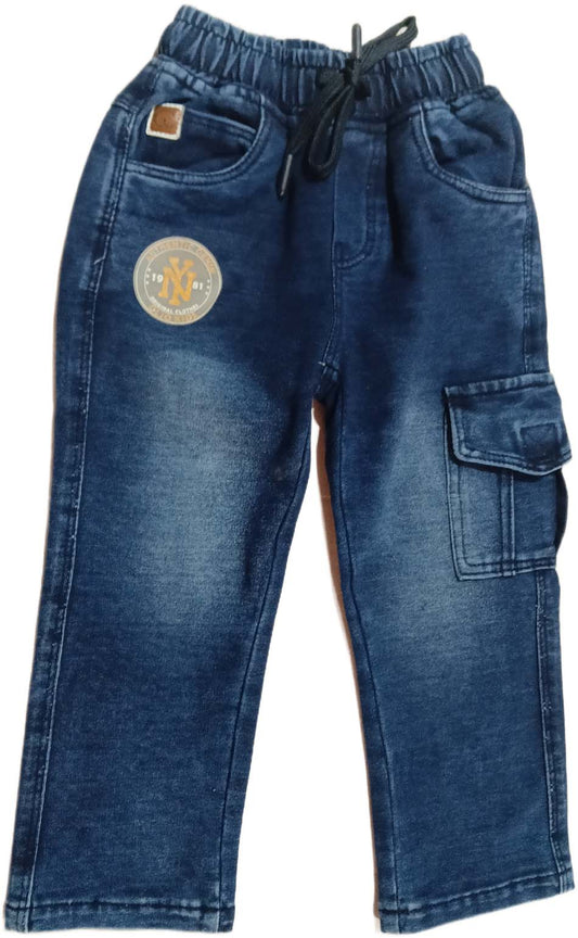 Boys Denim Washed Jeans Comfort Fit Dark Blue