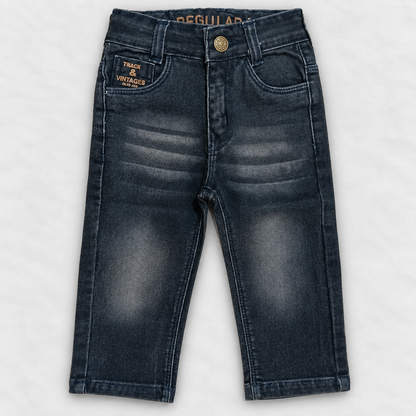 OlioKids Boys Black Denim Jeans | Regular Fit Kids Jeans