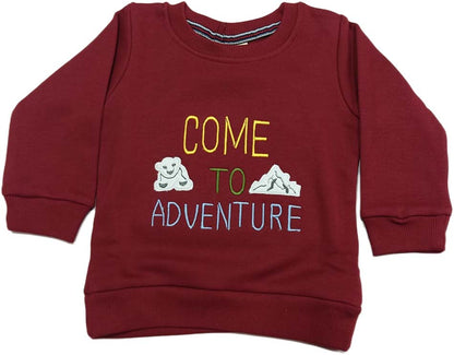 Buy Fleece Knit Full Sleeves Winter Wear - Maroon