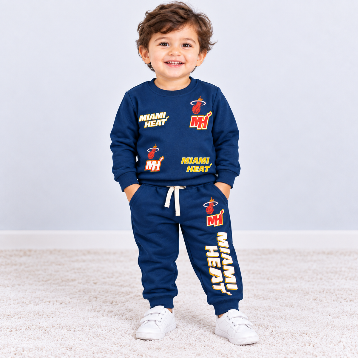 Cucumber Boys Navy Blue Sweatshirt & Jogger Set | Winter Co-Ord Set for Kids | Cutypi