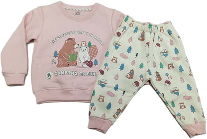 Buy CUCUMBER Fleece Knit Full Length Winter Wear Suit - Pink