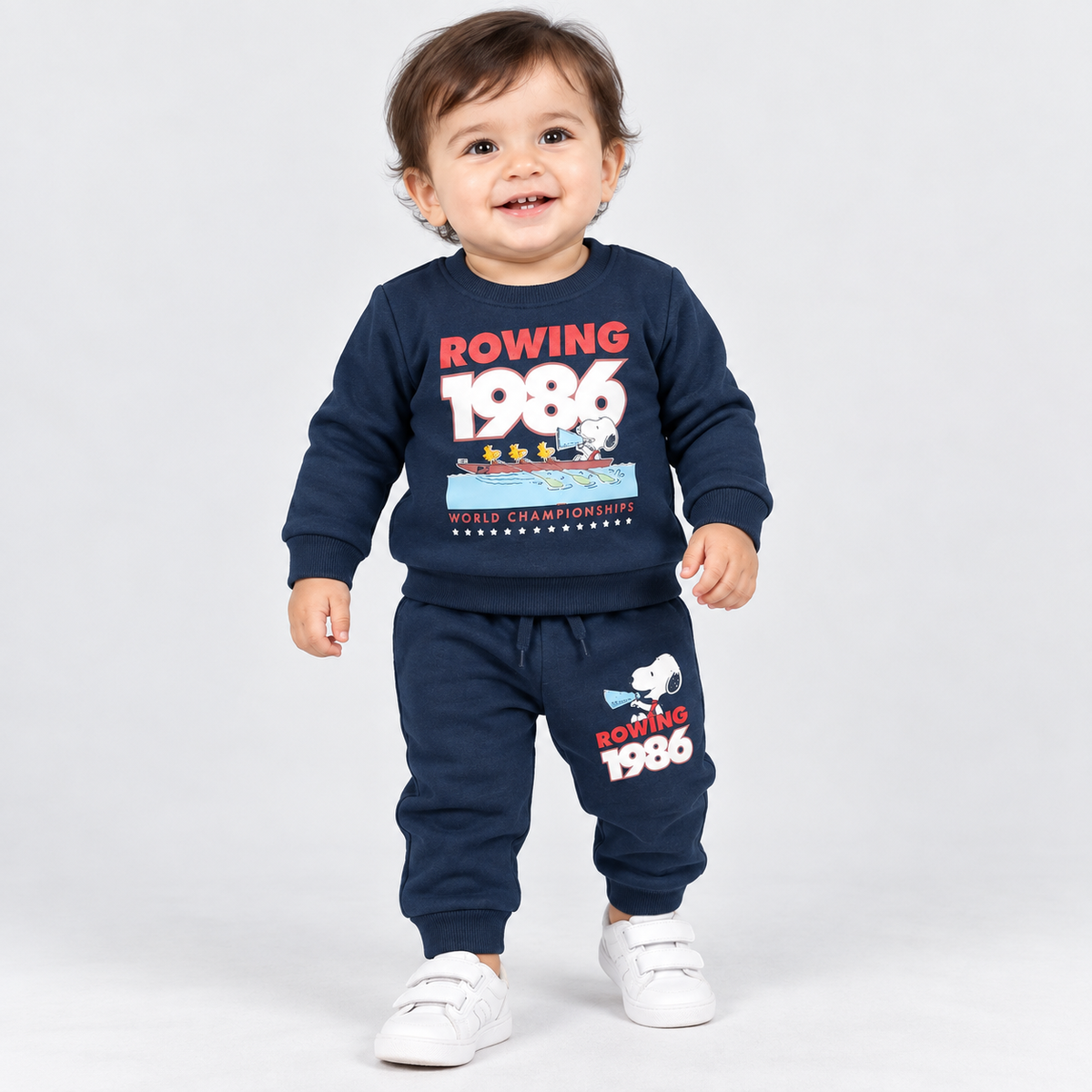 Cucumber Boys Winter Thermal Sweatshirt & Jogger Set – Navy Blue | Cutypi