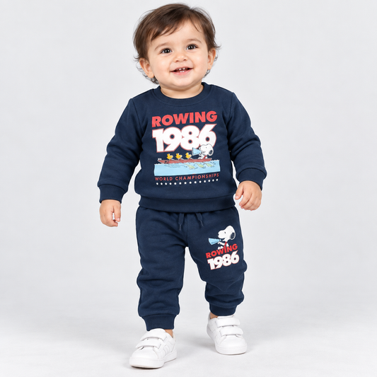 Cucumber Boys Winter Thermal Sweatshirt & Jogger Set – Navy Blue | Cutypi