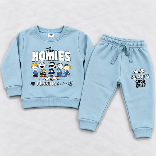 Cucumber Kids Winter Thermal Sweatshirt & Jogger Set – Sky Blue