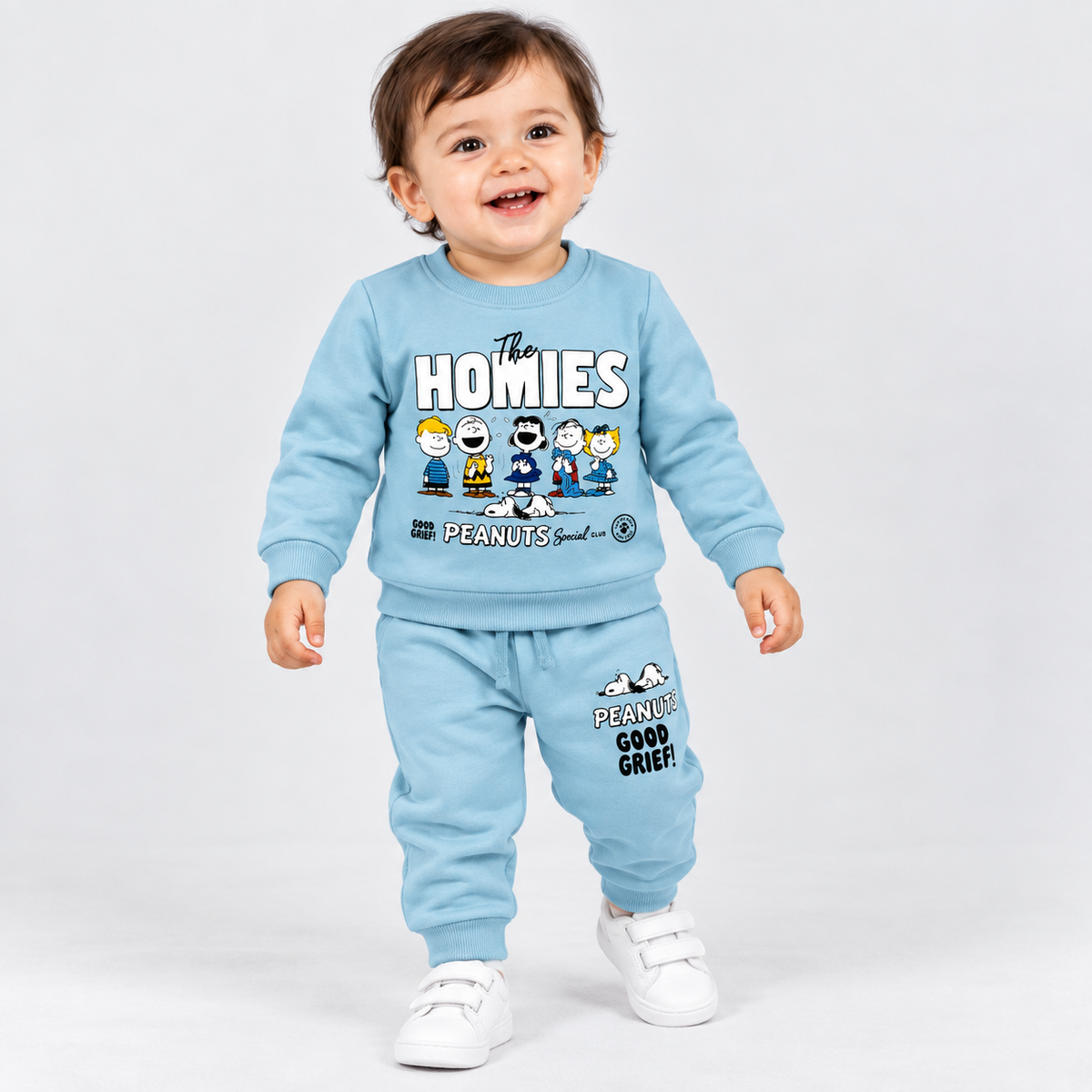 Cucumber Kids Winter Thermal Sweatshirt & Jogger Set – Sky Blue | Cutypi