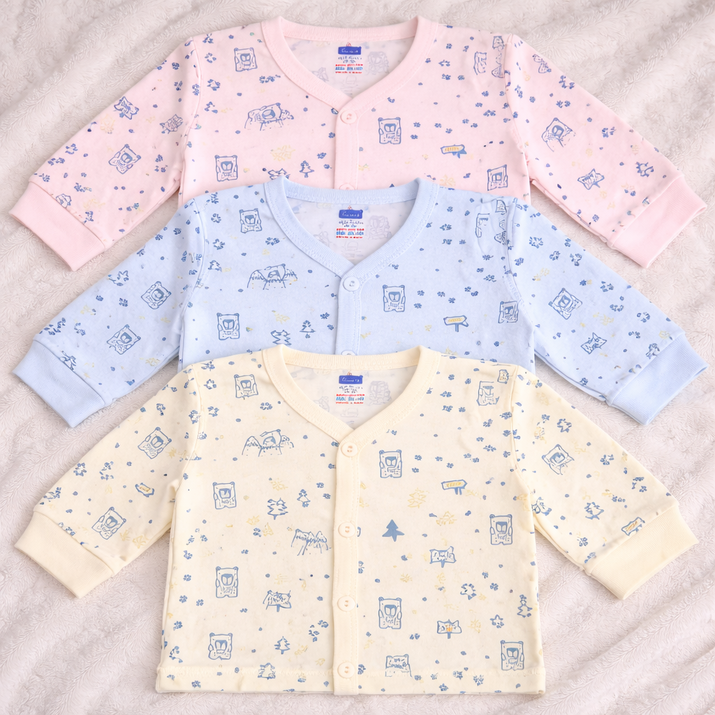 Simply Newborn baby Soft front open top in pastel shades - set of 3 - Cutypi