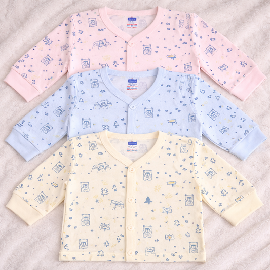 Simply Newborn baby Soft front open top in pastel shades - set of 3 - Cutypi