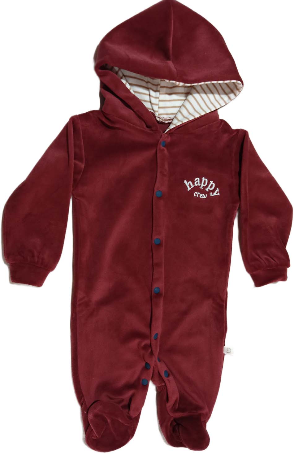 Jumpsuit Infant's Warm Fleece Romper Long Sleeve 1-Piece Hoodies for Baby - Maroon
